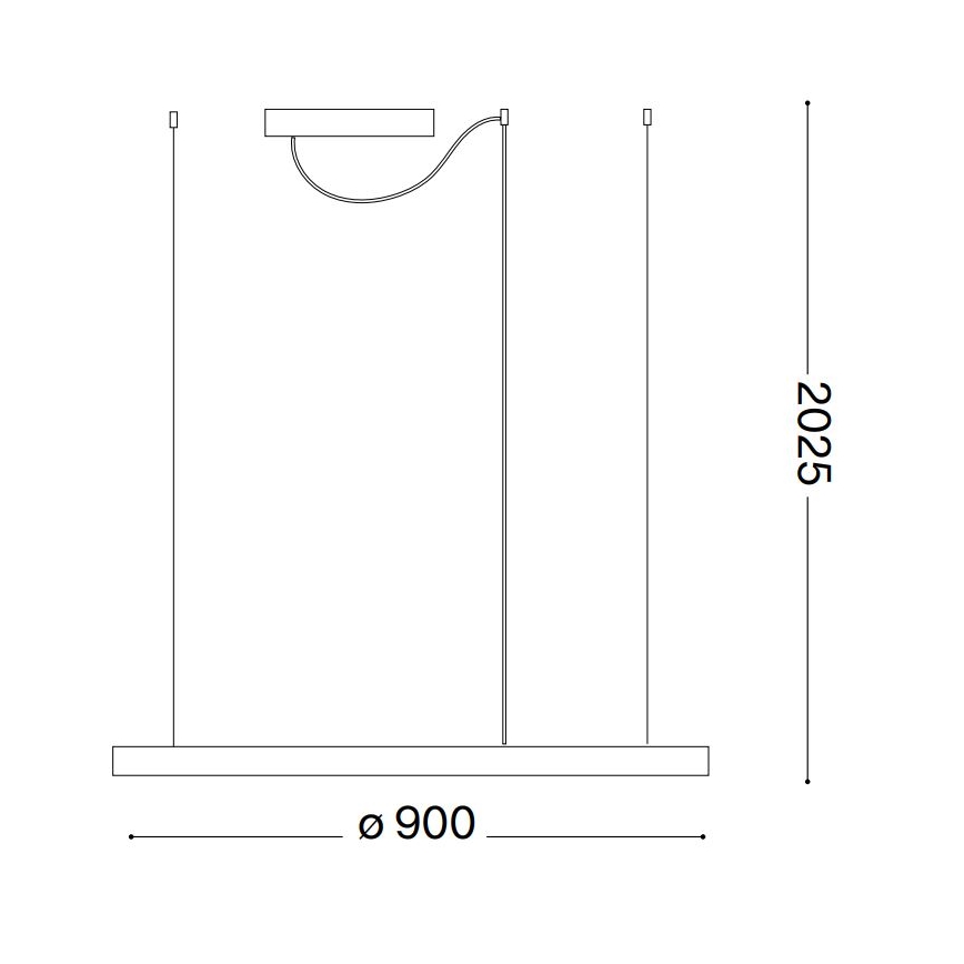 Ideal Lux - LED Stmievateľný luster na lanku ORACLE SLIM LED/42W/230V 4000K pr. 90 cm CRI 90 čierna
