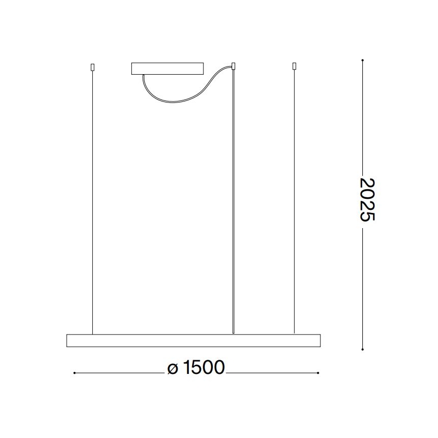 Ideal Lux - LED Stmievateľný luster na lanku ORACLE SLIM LED/83W/230V 4000K pr. 150 cm CRI 90 biela