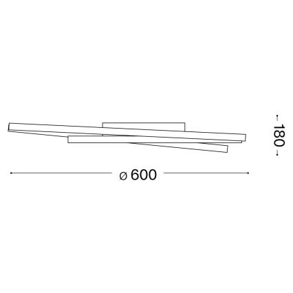 Ideal Lux - LED Stmievateľné stropné svietidlo OZ LED/48W/230V pr. 60 cm CRI 90 čierna