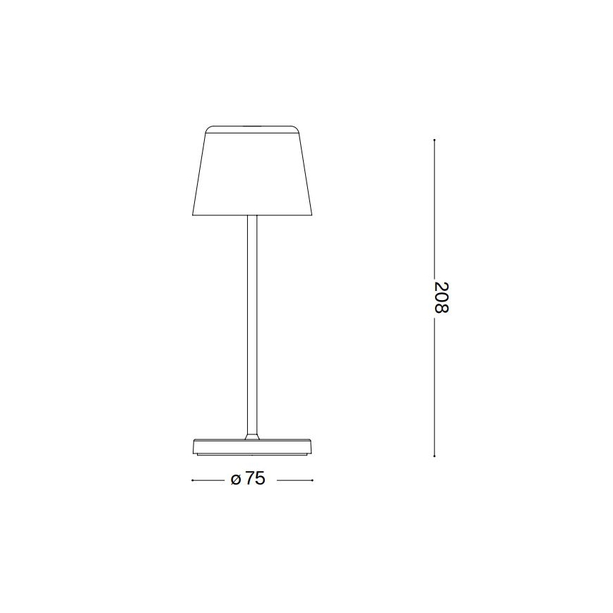 Ideal Lux - LED Stmievateľná dotyková vonkajšia stolná lampa CUTE LED/2,5W/3,7V USB 2200-2700K IP65 biela