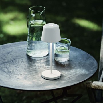 Ideal Lux - LED stmievateľná dotyková vonkajšia stolová lampa CUTE LED/2,5W/3,7V 3000 mAh USB 2200-2700K IP65 biela