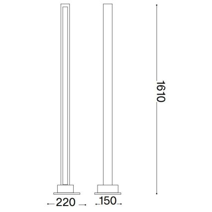 Ideal Lux - LED Stmievateľná stojacia lampa CRAFT LED/26W/230V CRI 90 buk