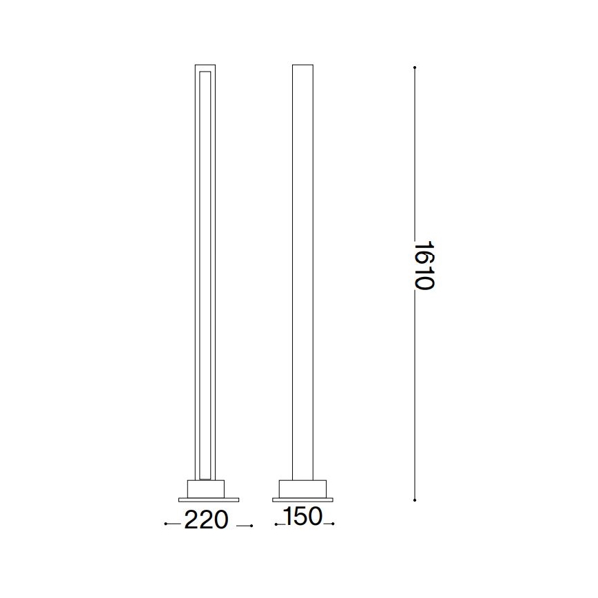 Ideal Lux - LED Stmievateľná stojacia lampa CRAFT LED/26W/230V CRI 90 buk