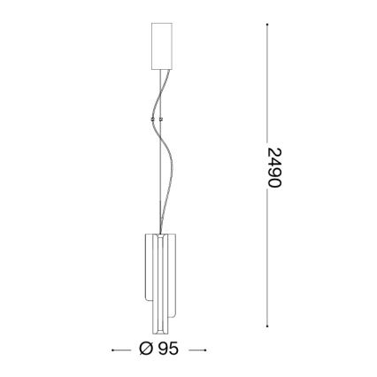Ideal Lux - LED stmievateľný luster na lanku DORICA 3xLED/9W/230V CRI 90 priemer 9,5 cm mosadz
