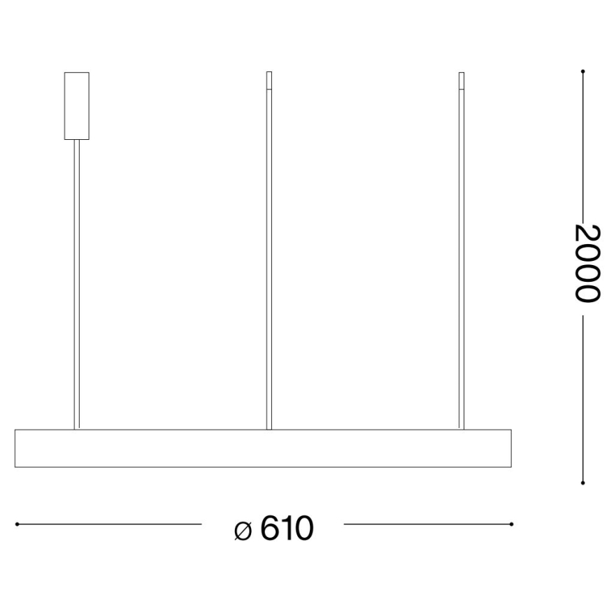 Ideal Lux - LED Stmievateľný luster na lanku GEMINI LED/48W/230V pr. 61 cm CRI 90 zlatá