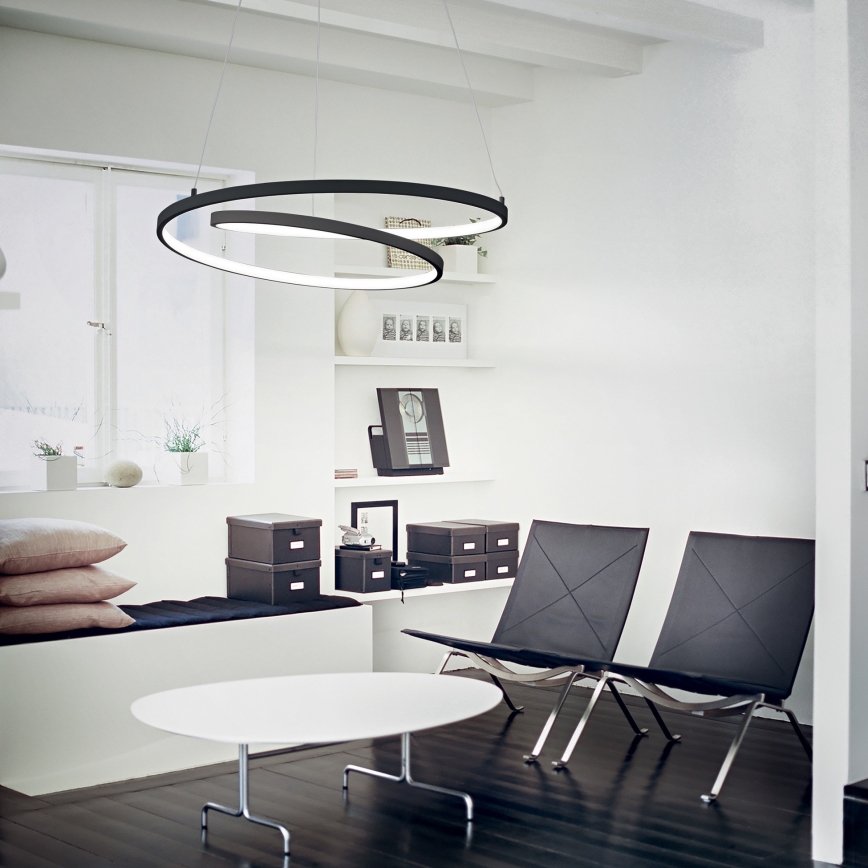 Ideal Lux - LED stmievateľný závesný luster na lankách OZ LED/48W/230V, priemer 60 cm, CRI 90, čierny