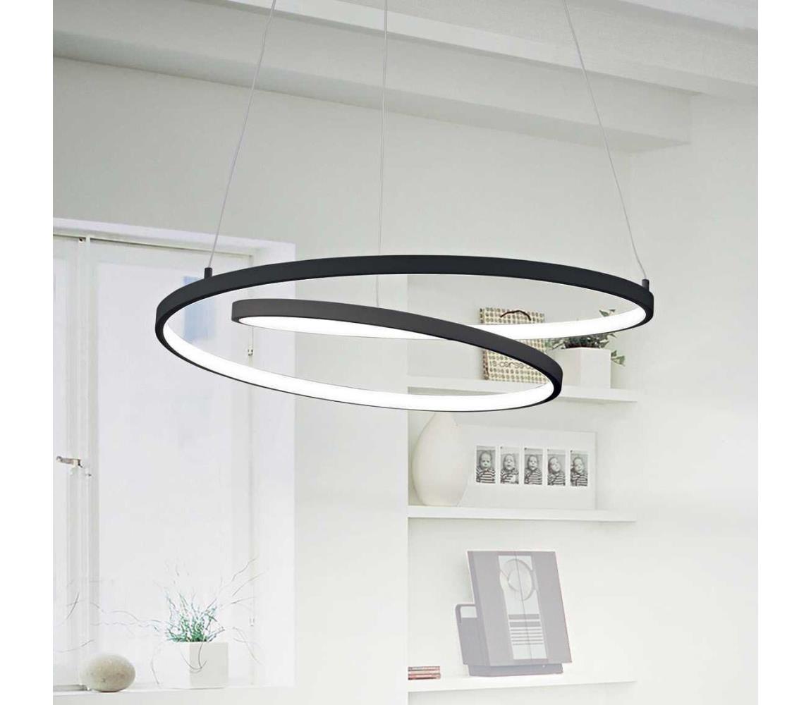 Ideal Lux - LED stmievateľný luster na lanku OZ LED/55W/230V pr. 80cm CRI 90 čierna 304588