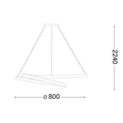 Ideal Lux - stmievateľný LED luster na lane OZ LED/55W/230V pr. 80 cm CRI 90 čierna