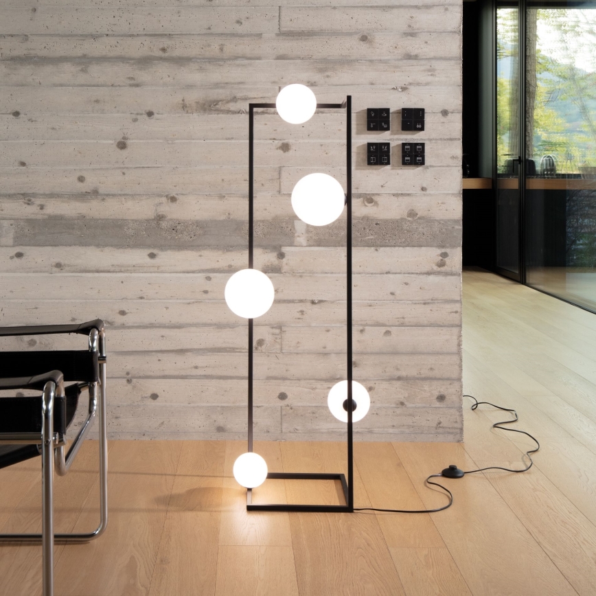 Ideal Lux - LED Stojacia lampa ANGOLO 5xG9/3W/230V čierna