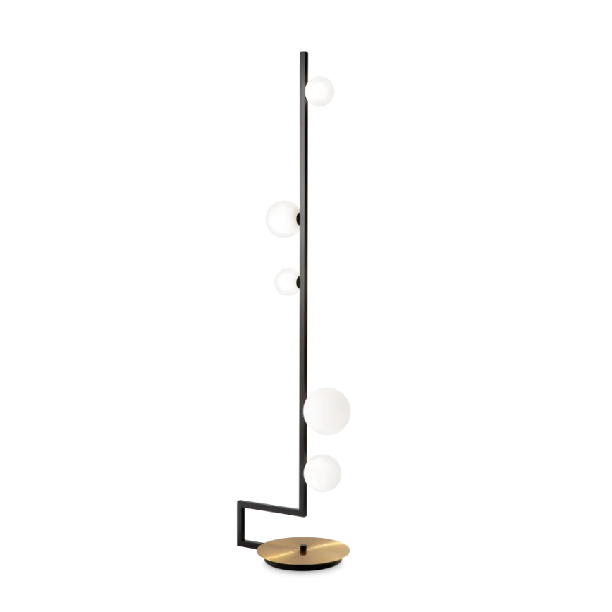 Ideal Lux - LED Stojacia lampa BIRDS 5xG9/3W/230V čierna/zlatá
