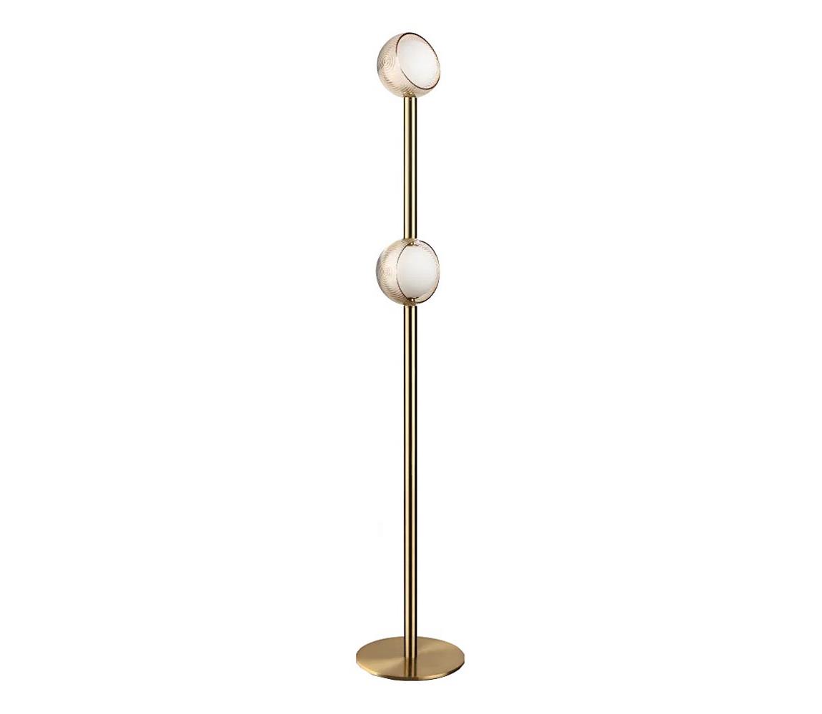 Ideal Lux - LED stojacia lampa BLOOM 2xLED/5,5W/230V CRI 90 zlatá/dymová béžová 366616