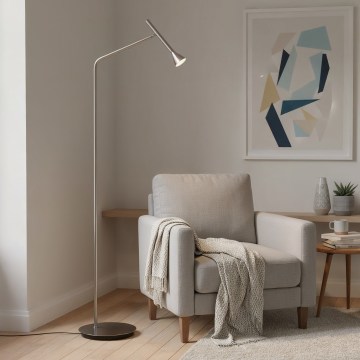 Ideal Lux - LED stojacia lampa DIESIS, 4,5 W/230 V, CRI 95, matný chróm