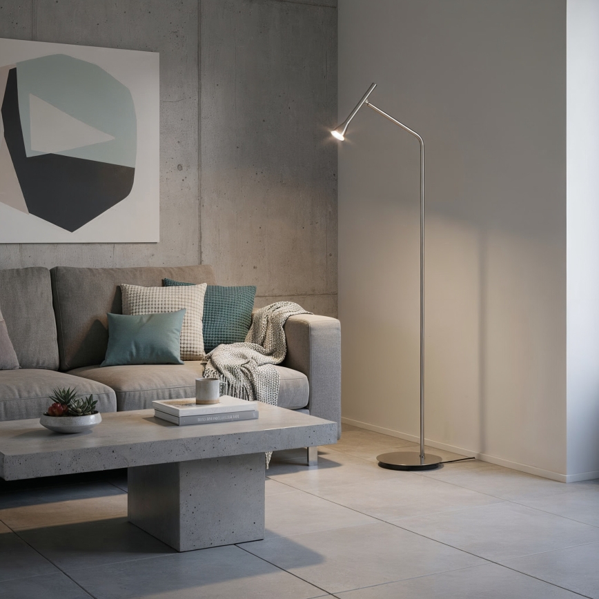 Ideal Lux - LED stojacia lampa DIESIS, 4,5 W/230 V, CRI 95, matný chróm