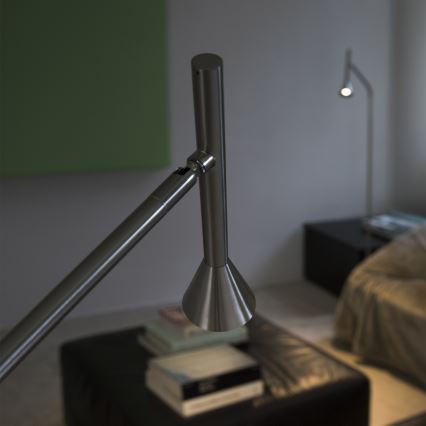 Ideal Lux - LED stojacia lampa DIESIS, 4,5 W/230 V, CRI 95, matný chróm