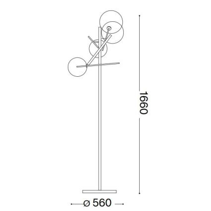 Ideal Lux - LED Stojacia lampa EQUINOXE 4xG4/2W/230V lesklý chróm/číra