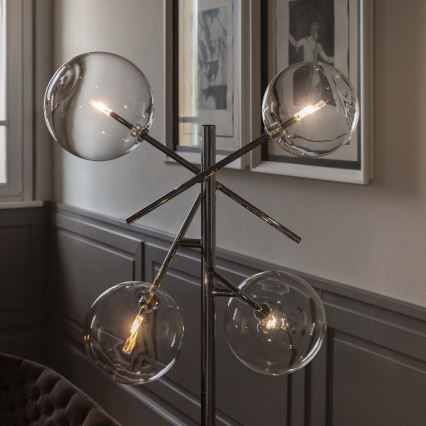 Ideal Lux - LED Stojacia lampa EQUINOXE 4xG4/2W/230V lesklý chróm/číra