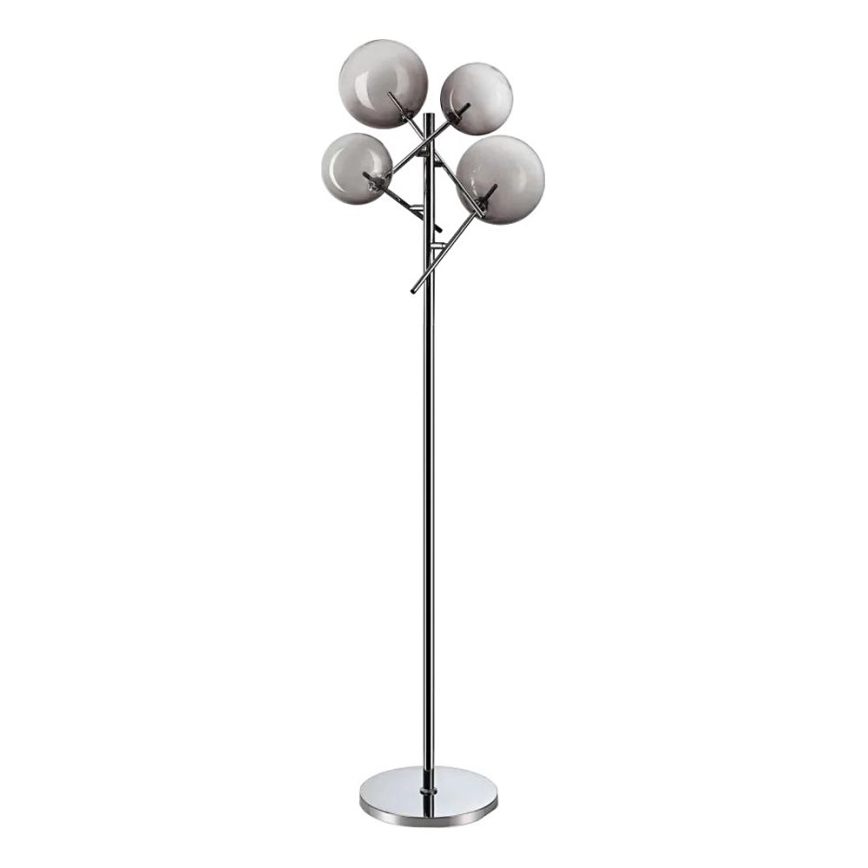 Ideal Lux - LED Stojacia lampa EQUINOXE 4xG4/2W/230V lesklý chróm/dymová