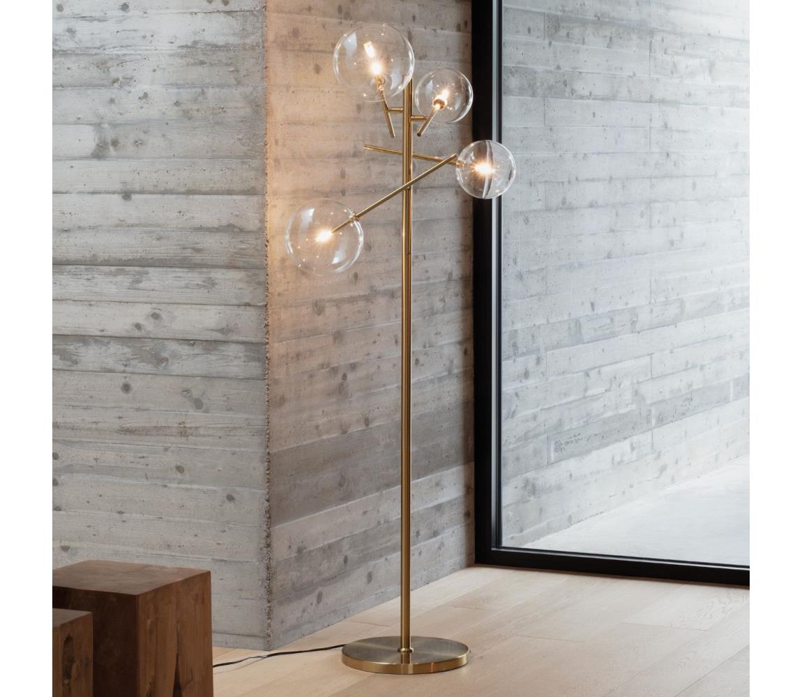 Ideal Lux Ideal Lux - LED Stojacia lampa EQUINOXE 4xG4/2W/230V mosadz/číra 