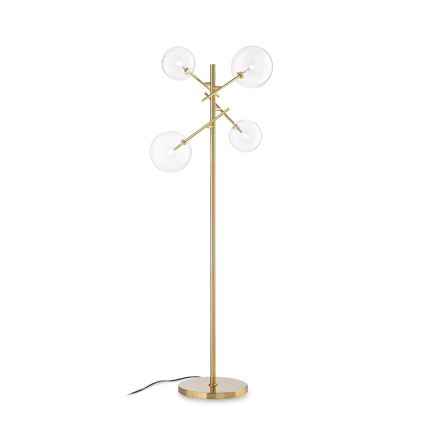 Ideal Lux - LED Stojacia lampa EQUINOXE 4xG4/2W/230V mosadz/číra