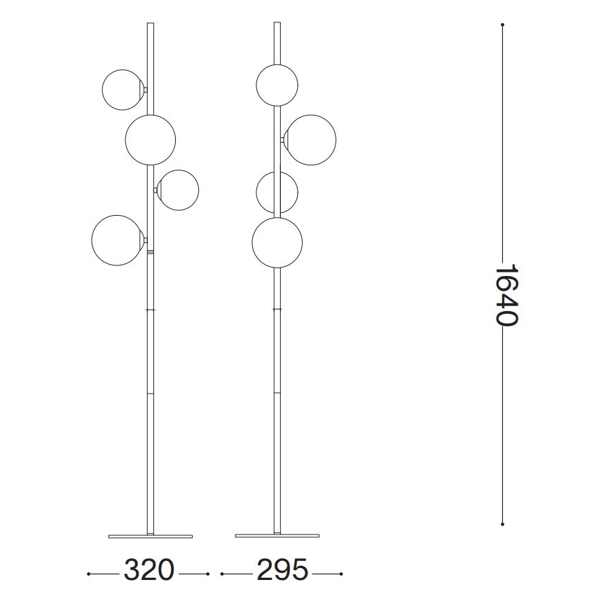 Ideal Lux - LED Stojacia lampa PERLAGE 4xG9/3W/230V čierna/dymová