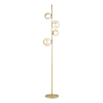 Ideal Lux - LED Stojacia lampa PERLAGE 4xG9/3W/230V zlatá/dymová