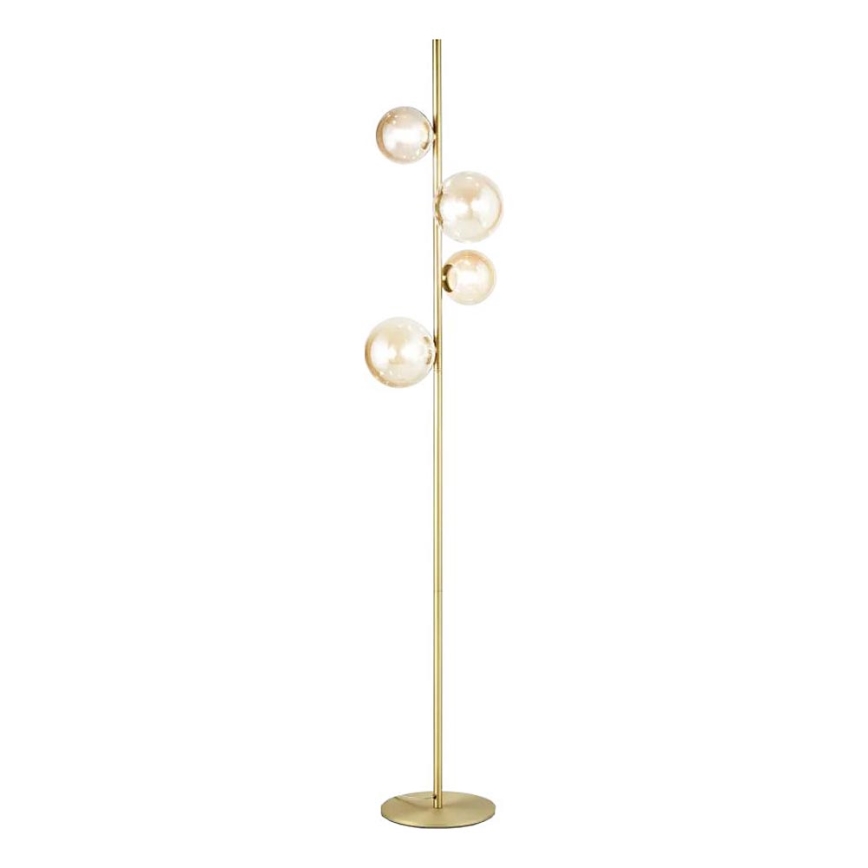 Ideal Lux - LED Stojacia lampa PERLAGE 4xG9/3W/230V zlatá/dymová