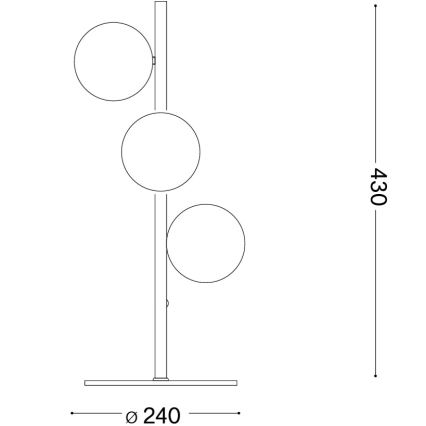 Ideal Lux - LED stolná lampa PERLAGE 3xG9/3W/230V čierna/dymová čierna