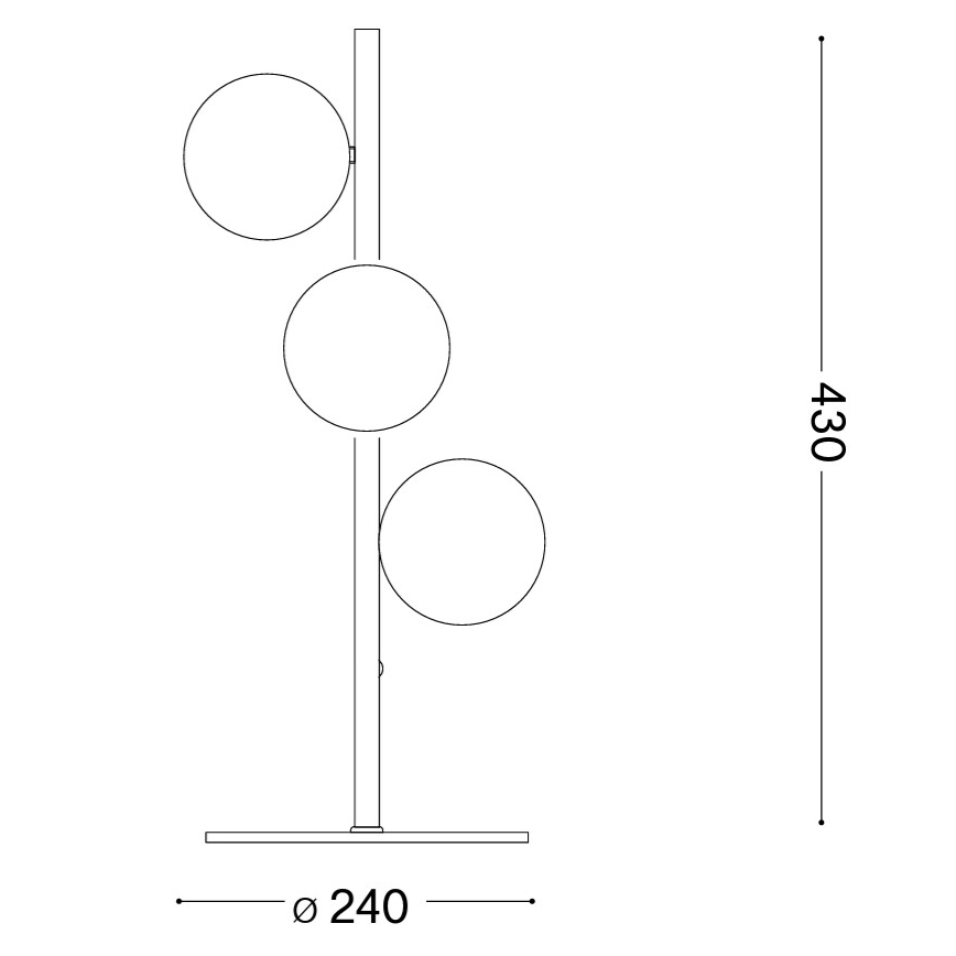 Ideal Lux - LED stolná lampa PERLAGE 3xG9/3W/230V čierna/dymová čierna