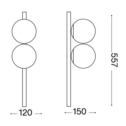 Ideal Lux - LED Stropné svietidlo BINOMIO 2xG9/3W/230V čierna