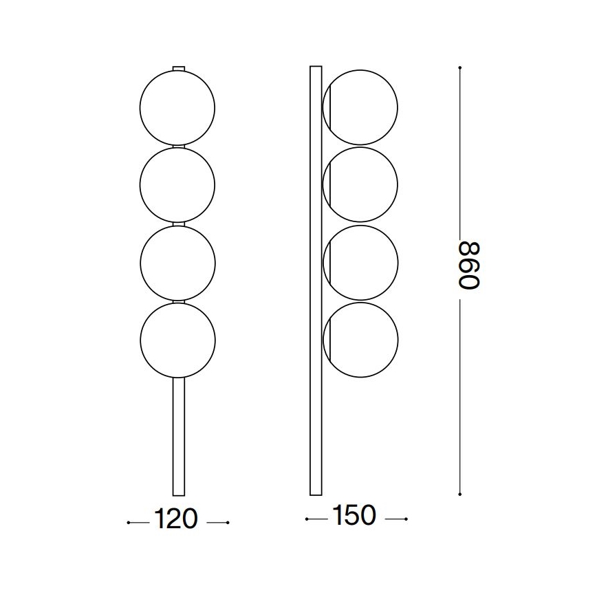 Ideal Lux - LED Stropné svietidlo BINOMIO 4xG9/3W/230V čierna