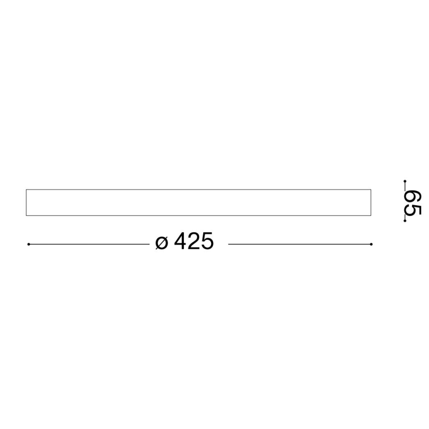Dlhé úzke obdĺžnikové teleso, meria 425 mm na dĺžku a 65 mm na výšku. Je znázornené technickou kresbou s rozmermi.
