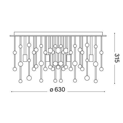 Ideal Lux - LED stropné svietidlo NEVE 12xG9/3W/230V priemer 63 cm lesklý chróm