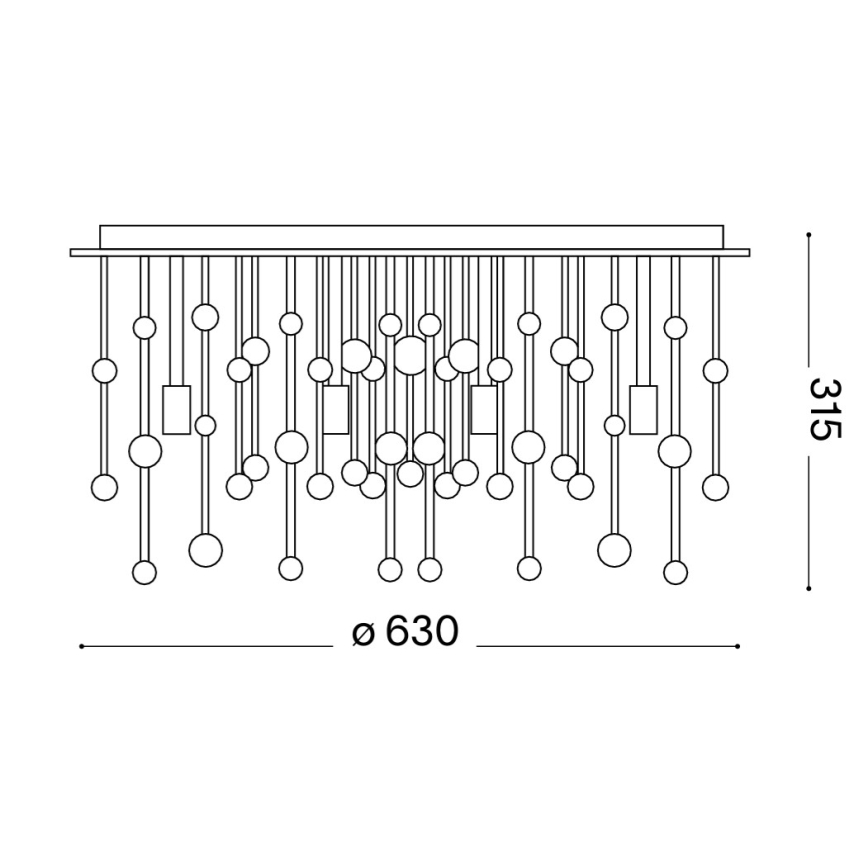 Ideal Lux - LED stropné svietidlo NEVE 12xG9/3W/230V priemer 63 cm lesklý chróm