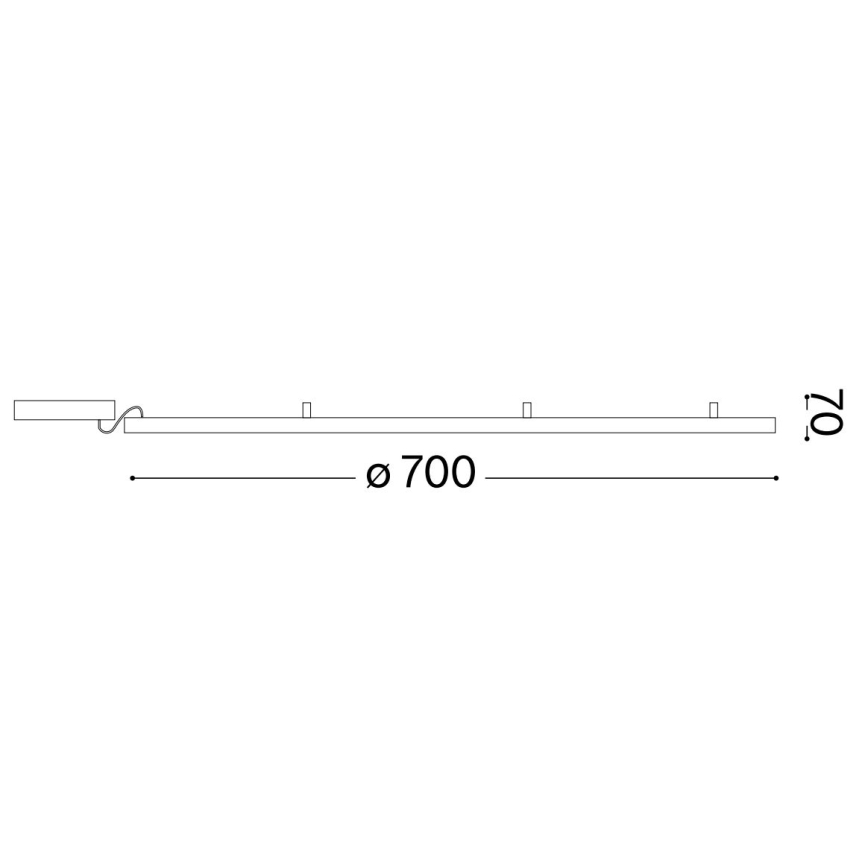 Ideal Lux - LED Stropné svietidlo ORACLE SLIM LED/37W/230V 2700K pr. 70 cm čierna