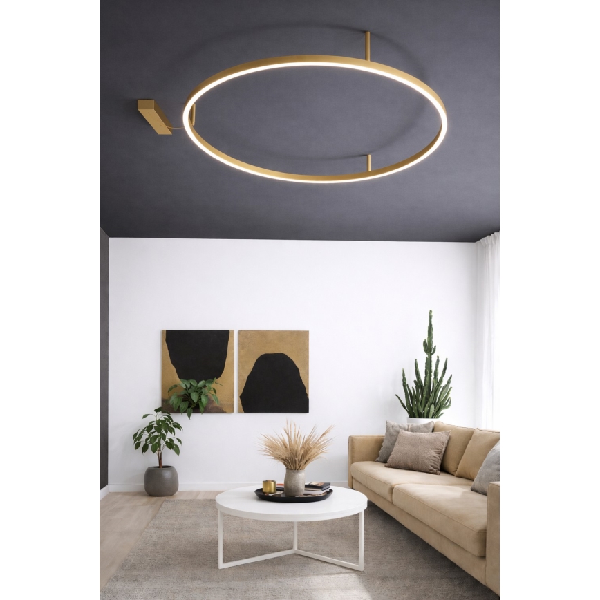 Ideal Lux - LED stropné svietidlo ORACLE SLIM LED/37W/230V 3000K CRI 90, priemer 70 cm, zlaté