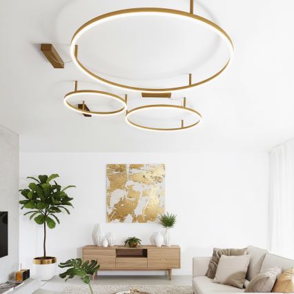 Ideal Lux - LED stropné svietidlo ORACLE SLIM LED/37W/230V 3000K CRI 90, priemer 70 cm, zlaté