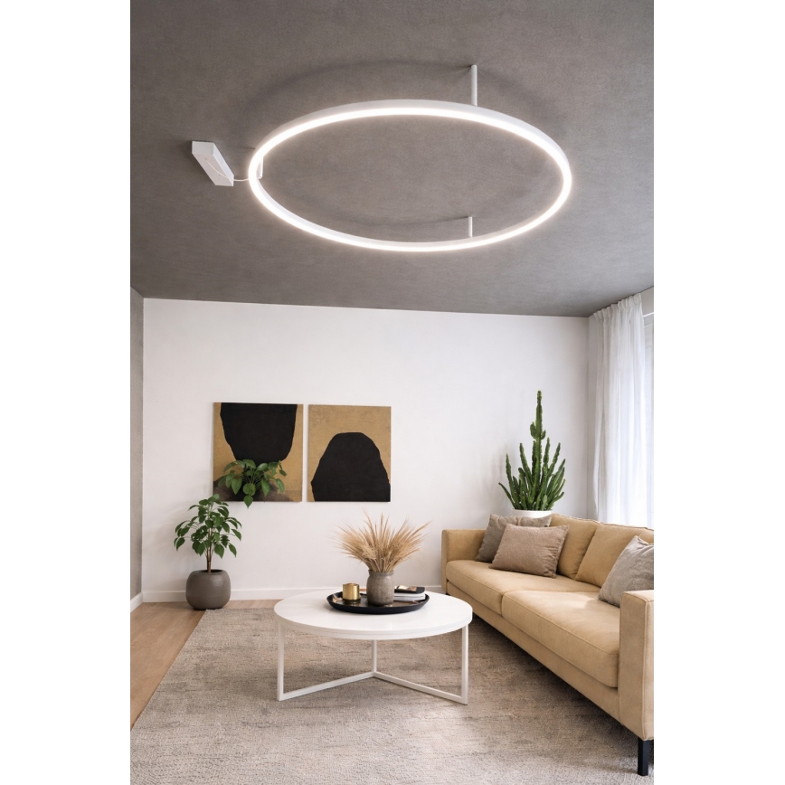 Ideal Lux - LED stropné svietidlo ORACLE SLIM LED/53W/230V 3000K CRI 90 priemer 90 cm biela