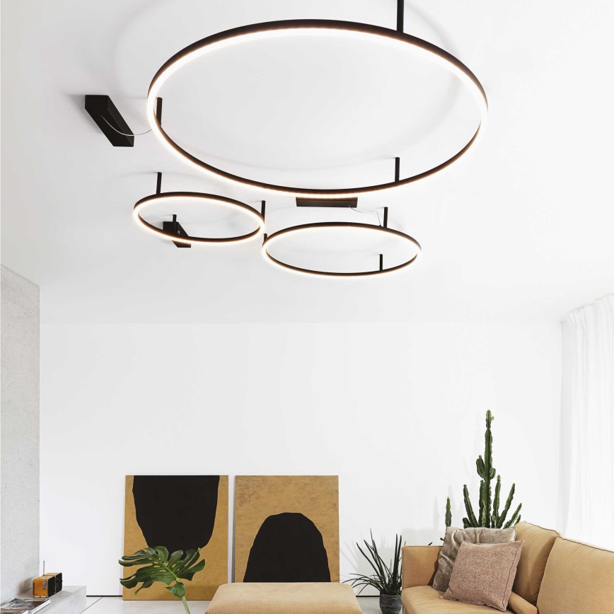 Ideal Lux - LED Stropné svietidlo ORACLE SLIM LED/55W/230V 3000K pr. 90 cm čierna