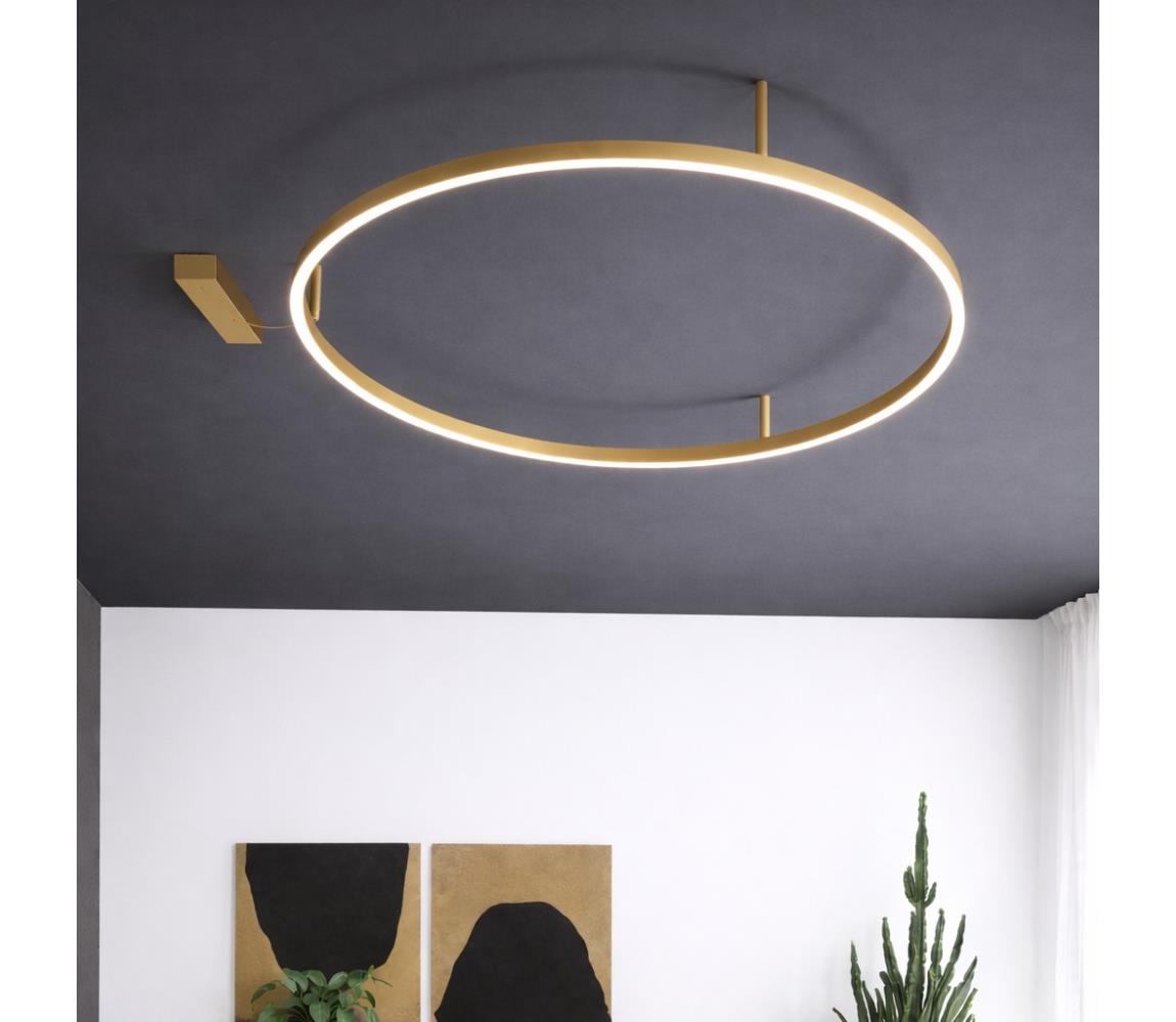 Ideal Lux - LED stropné svietidlo ORACLE SLIM LED/81W/230V priemer 150 cm zlaté 370330