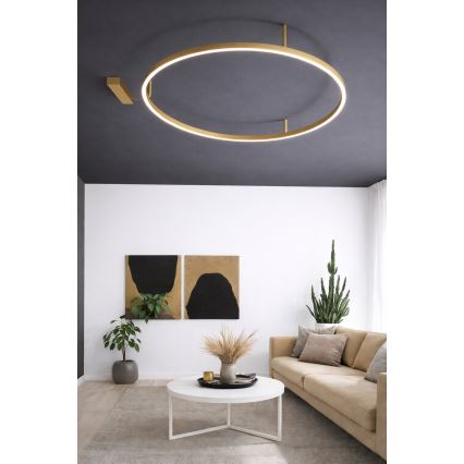 Ideal Lux - LED stropné svietidlo ORACLE SLIM LED/81W/230V 3000K CRI 90 Ø 150 cm zlaté
