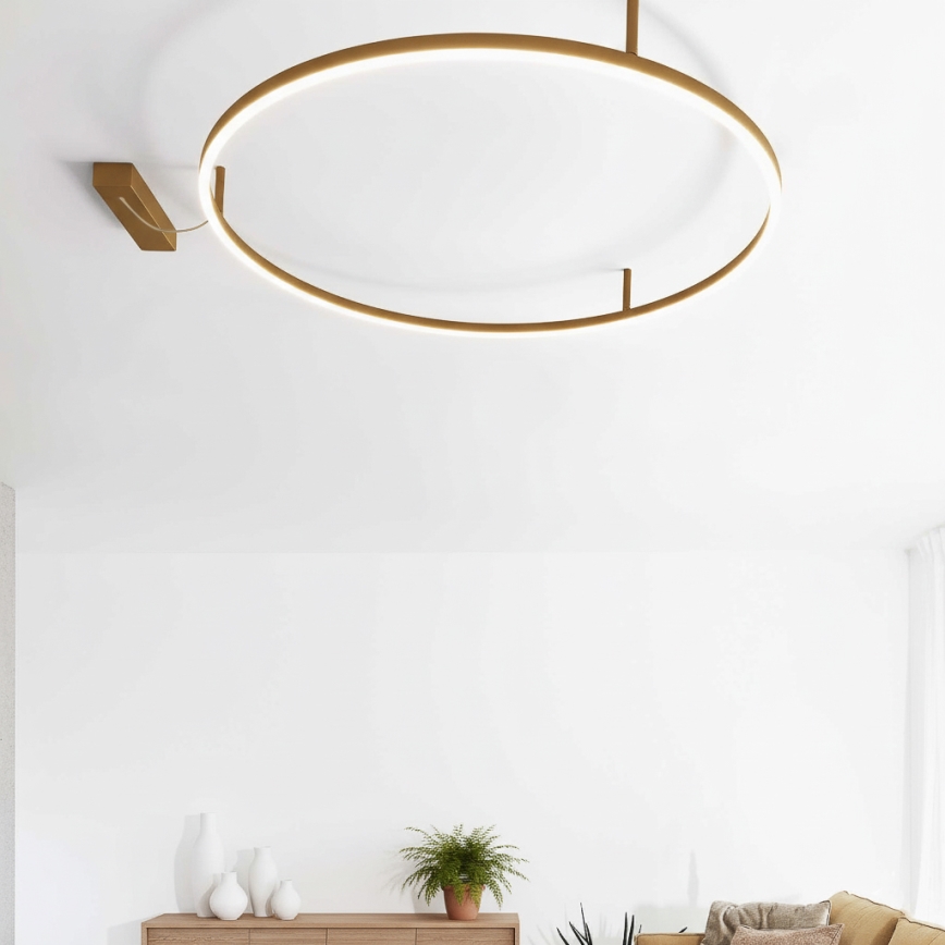 Ideal Lux - LED stropné svietidlo ORACLE SLIM LED/81W/230V 3000K CRI 90 Ø 150 cm zlaté