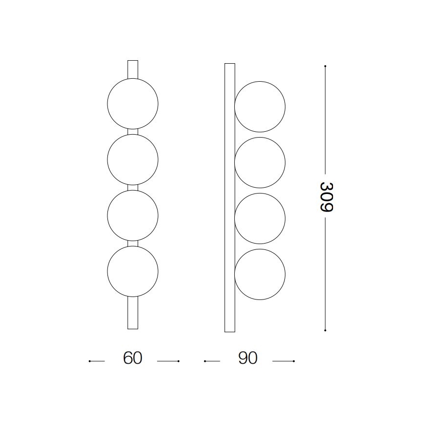 Ideal Lux - LED Stropné svietidlo PING PONG 4xLED/3W/230V CRI 90 mosadz