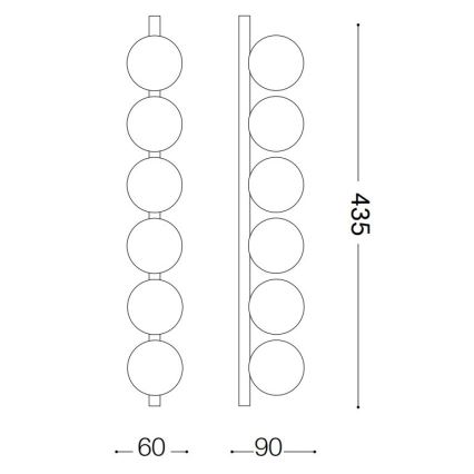 Ideal Lux - LED Stropné svietidlo PING PONG 6xLED/3W/230V CRI 90 čierna