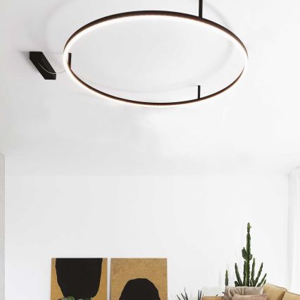 Ideal Lux - LED stropné svietidlo ORACLE SLIM LED/53W/230V 3000K CRI 90 priemer 90 cm čierna