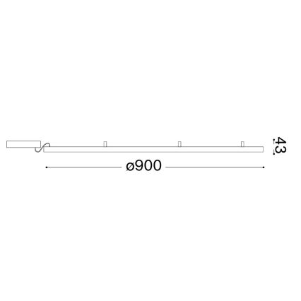 Ideal Lux - LED stropné svietidlo ORACLE SLIM LED/53W/230V 3000K CRI 90 priemer 90 cm čierna