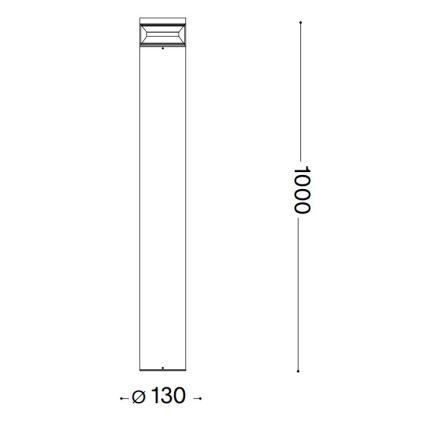 Ideal Lux - LED Vonkajšia lampa BOEING LED/14W/230V 100 cm CRI 90 IP65 čierna