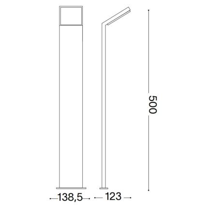 Ideal Lux - LED Vonkajšia lampa STYLE LED/8,5W/230V 4000K 50 cm CRI 90 IP54 hnedá