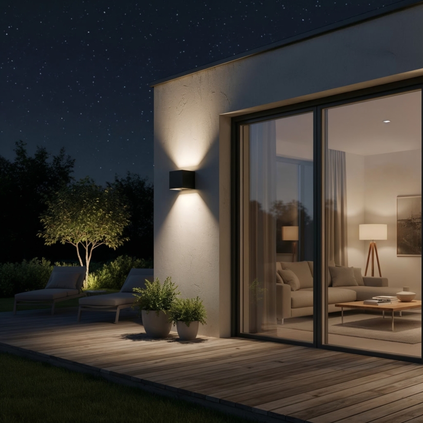 Ideal Lux - LED Vonkajšie nástenné svietidlo ATOM LED/12W/230V CRI 90 IP54 čierna