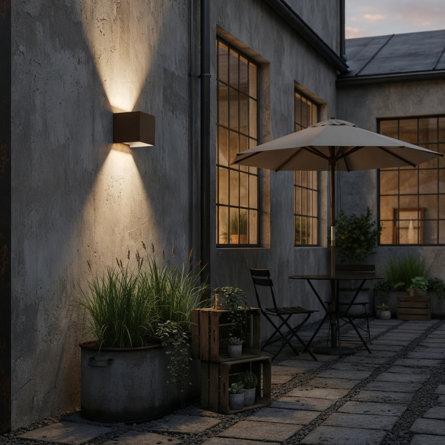 Ideal Lux - LED Vonkajšie nástenné svietidlo ATOM LED/12W/230V CRI 90 IP54 hnedá