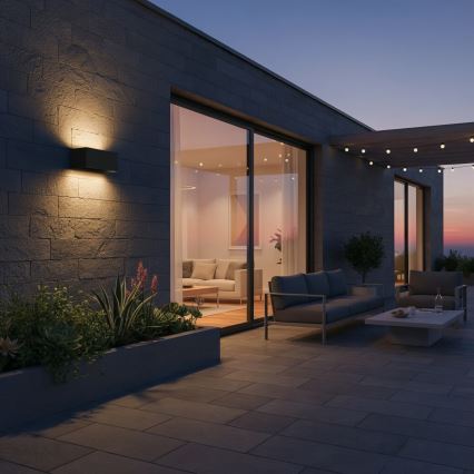 Ideal Lux - LED Vonkajšie nástenné svietidlo ATOM LED/25W/230V CRI 90 IP54 čierna